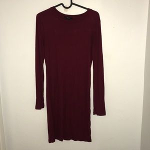 Forever 21 Maroon Long Sleeve Dress